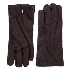 Men's Cognac Cashmere Lined Nappa Leather Gloves #3